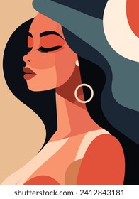 Retro Colors Fashionable Girl Vector Art