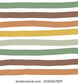 Retro colors horizontal stripes vector. Hand drawn doodle geometric abstract stripped background. pale modern color palette on white background