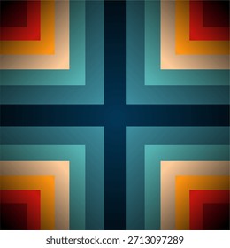 Fondo de línea de colores retro abstracto. Antiguas 70s cinta raya arco iris colorido. Ilustración vectorial. Fondo de pantalla de color de la década de 1970 con algo de espacio de copia