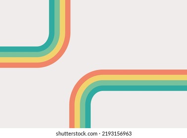 Fondo de líneas de colores retro, diseño de plantillas de banner. Ilustración vectorial.