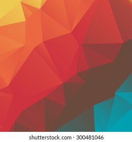 Retro colors low poly background design. Vector geometrical pattern