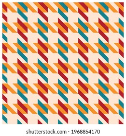 Retro colors and patterns. Houndstooth checkered fashion textile pattern. Vintage colored pattern background. 
retro colors and patterns