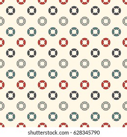 Retro colors seamless pattern with repeated circles. Bubble motif. Geometric abstract background. Modern style surface texture. Digital paper, textile print, page fill. Vector illustration