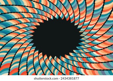 Retro colors spiral pattern background rainbow summer design poster vector graphic illustration
