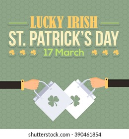 Retro Colors St. Patrick's Day Advertising and Sale Website Banner
