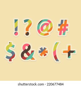 Retro colors symbols