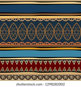 retro colors tribal vector seamless navajo pattern. aztec abstract geometric art print. ethnic hipster vector background. Wallpaper, cloth design, fabric, tissue, cover, textile template illustration.