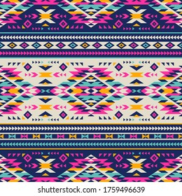 retro colors tribal vector seamless navajo pattern. aztec abstract geometric art ornament
print. Ethnic vector background. Wallpaper, cloth design, fabric, tissue,cotton, cover, textile template.