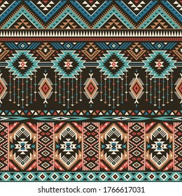 retro colors tribal vector seamless navajo pattern. aztec abstract geometric art ornament
print. Ethnic vector background. Wallpaper, cloth design, fabric, tissue, cotton, cover, textile template.