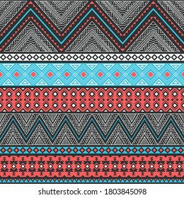 retro colors tribal vector seamless navajo pattern. aztec abstract geometric art ornament
print. Ethnic vector background. Wallpaper, cloth design, fabric, tissue, cotton, cover, textile template.