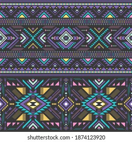 retro colors tribal vector seamless navajo pattern. aztec abstract geometric art ornament
print. Ethnic vector background. Wallpaper, cloth design, fabric, tissue,cotton, cover, textile template.