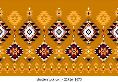 Retro colors tribal vector seamless navajo pattern. Aztec abstract geometric art print. Wallpaper, cloth design, fabric, tissue, cover, textile template.