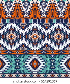 retro colors tribal vector seamless navajo pattern. aztec abstract geometric art print. ethnic hipster vector background. Wallpaper, cloth design, fabric, paper, cover, textile template.