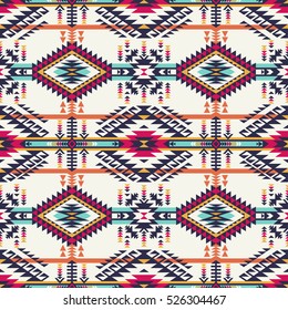 retro colors tribal vector seamless navajo pattern. aztec abstract geometric art print. ethnic hipster vector background. Wallpaper, cloth design, fabric, paper, cover, textile template.