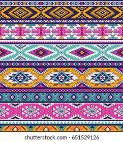 Retro Colors Tribal Vector Seamless Navajo Stock Vector (Royalty Free ...