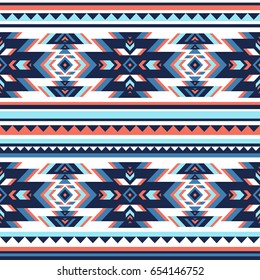 retro colors tribal vector seamless navajo pattern. aztec abstract geometric art print. ethnic hipster vector illustration background. Wallpaper, cloth design, fabric, tissue, cover, textile template