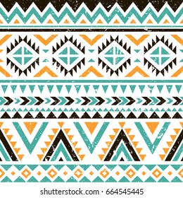 retro colors tribal vector seamless navajo pattern. aztec abstract geometric art print. ethnic hipster vector background. Wallpaper, cloth design, fabric, tissue, cover, textile template.