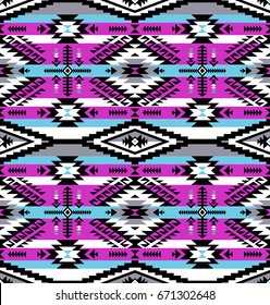 retro colors tribal vector seamless navajo pattern. aztec abstract geometric art print. ethnic hipster vector background. Wallpaper, cloth design, fabric, tissue, cover, textile template.