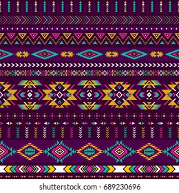 retro colors tribal vector seamless navajo pattern. aztec abstract geometric art print.  ethnic hipster vector background. Wallpaper, cloth design, fabric, tissue, cover, textile template.