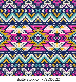 retro colors tribal vector seamless navajo pattern. aztec abstract geometric art print. ethnic vector background. Wallpaper, cloth design, fabric, tissue, cover, textile template.