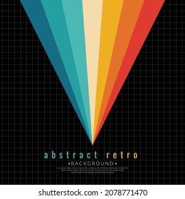 Retro colors vertical lines background abstract. Vintage 70s burst stripe colorful rainbow. Vector illustration. 1970s color wallpaper.