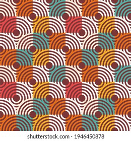 Retro colour circle seamless pattern