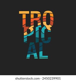 retro colourful Tropical typography summer graphic design