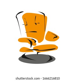 Retro Comfortable Pink Armchair, Cushioned Furniture with Upholstery. Interior Design Element Vector Illustration. EPS10