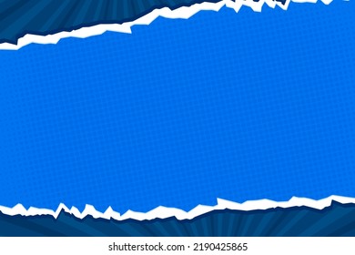 Retro comic background halftone dots, pop art style, with torn paper effect. Vector illustration.	