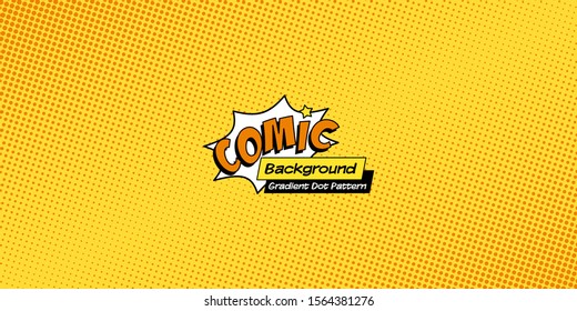 Retro comic background, pop art halftone dots pattern. Template for retro design pop art style