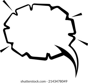 Retro comic balloon. Blank speech bubble template