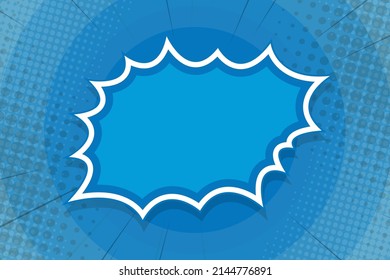 retro comic blank background  on blue 
