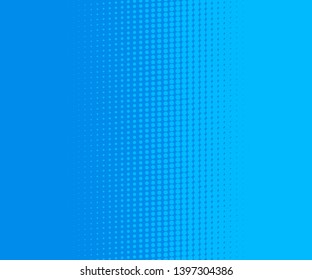 Retro comic blue background halftone dots. Vector illustration in pop art style