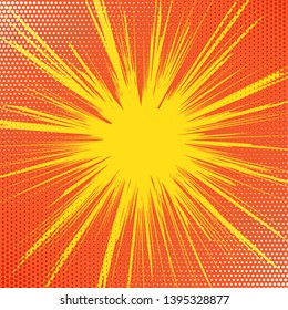 Retro comic book background with starburst design