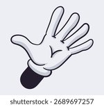 Retro comic book gloved hand. Comic book character body part, cartoon mascot hand in glove flat vector illustration. Comic hand gesture