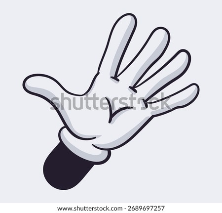 Retro comic book gloved hand. Comic book character body part, cartoon mascot hand in glove flat vector illustration. Comic hand gesture