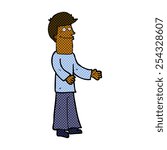 retro comic book style cartoon man shrugging shoulders