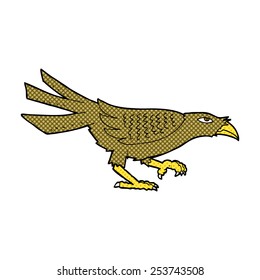 pájaro de dibujos animados estilo libro de historietas retro