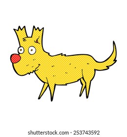 retro comic book style cartoon cute little dog
