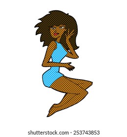 retro comic book style cartoon sexy woman