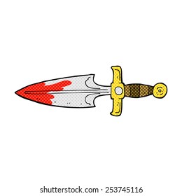 Retro-Comicbuch-Stil Cartoon blutigen Dagger