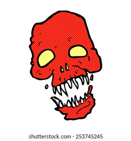 caricatura estilo libro de historietas retro calavera aterradora