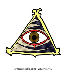 Retro-Comicbuch-Stil Cartoon mystisches Augensymbol