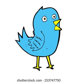 retro comic book style cartoon bluebird