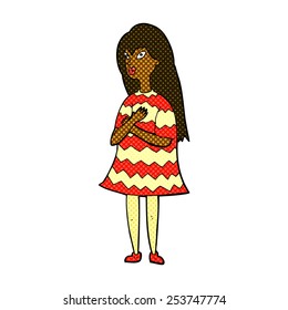 retro comic book style cartoon surprised girl