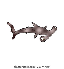 caricatura estilo libro de historietas retro tiburón martillo