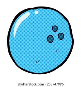 retro comic book style cartoon bowling ball