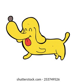 retro comic book style cartoon happy dog