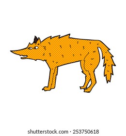retro comic book style cartoon fox
