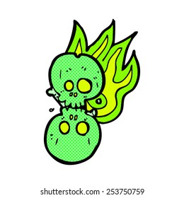 retro comic book style cartoon halloween bone number